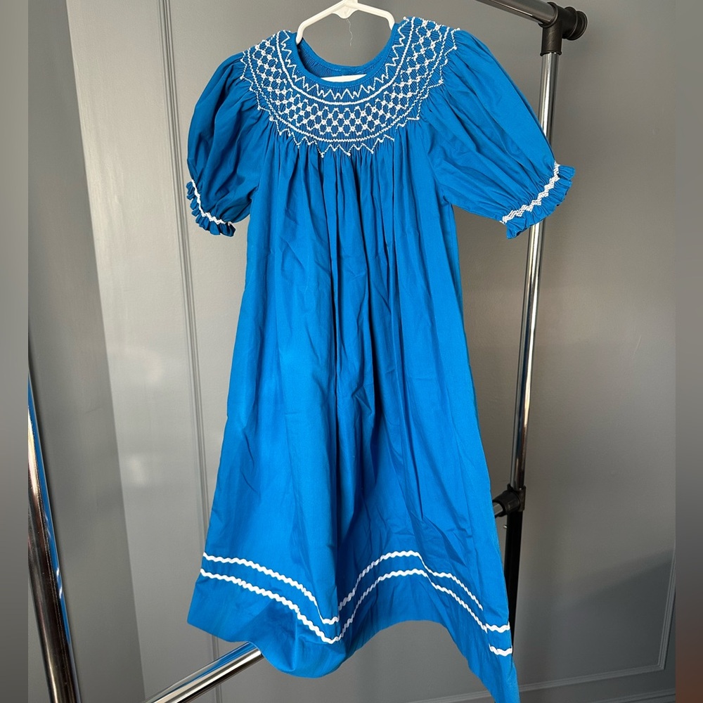 Blue smocked dress